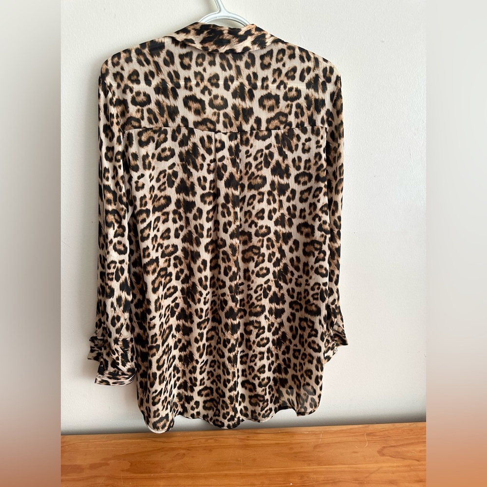 Zara animal print oversized button down blouse  size small - Picture 7 of 11